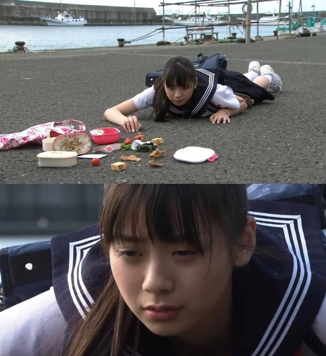 Asian girl trip falling blame fault Blank Meme Template