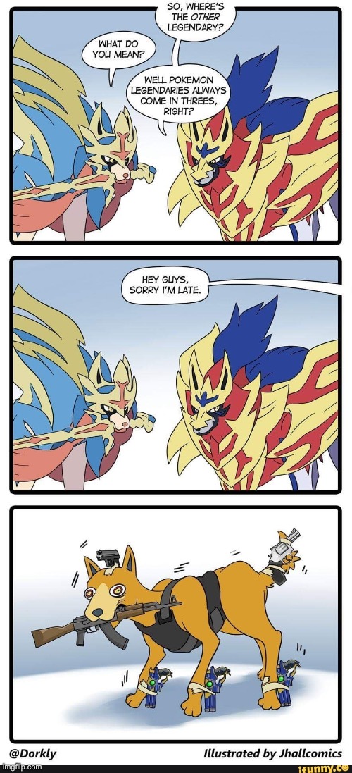 Lol | image tagged in pokemon sword and shield,zacian,zamazenta | made w/ Imgflip meme maker