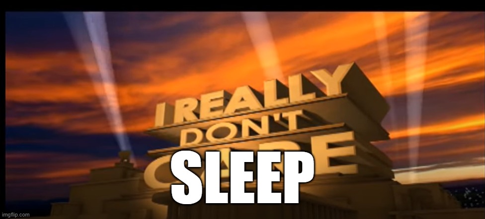 i really dont care | SLEEP | image tagged in i really dont care | made w/ Imgflip meme maker