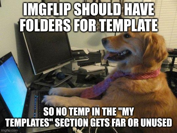 i have no idea | IMGFLIP SHOULD HAVE FOLDERS FOR TEMPLATE; SO NO TEMP IN THE "MY TEMPLATES" SECTION GETS FAR OR UNUSED | image tagged in i have no idea | made w/ Imgflip meme maker