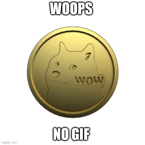 doge coin spin | WOOPS; NO GIF | image tagged in doge coin spin | made w/ Imgflip meme maker