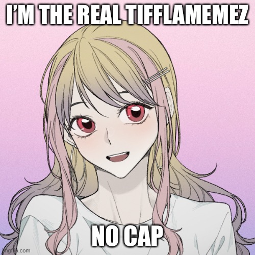 peachytroopa’s new picrew | I’M THE REAL TIFFLAMEMEZ; NO CAP | image tagged in peachytroopa s new picrew | made w/ Imgflip meme maker