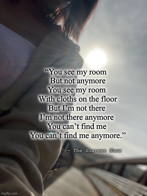 Run | “You see my room 
  But not anymore
  You see my room 
  With cloths on the floor
  But I’m not there 
  I’m not there anymore 
  You can’t find me 
  You can’t find me anymore.”; - The Shareen Show | image tagged in trauma,abuse,domestic violence,victim,rape,law | made w/ Imgflip meme maker