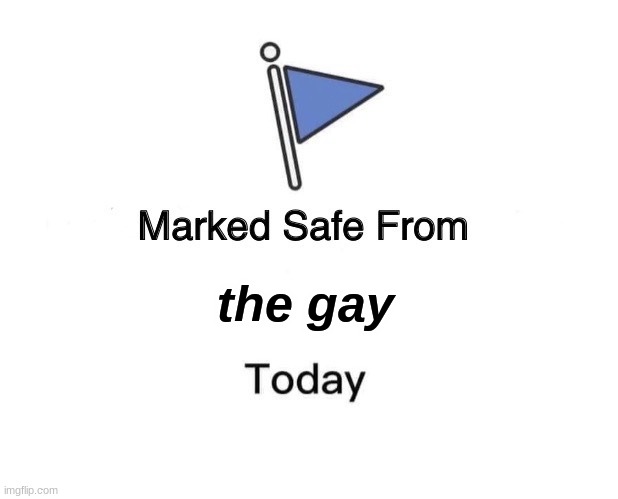 Marked Safe From | the gay | image tagged in memes,marked safe from | made w/ Imgflip meme maker