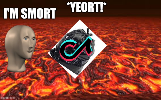 Lava | *YEORT!* I'M SMORT | image tagged in lava | made w/ Imgflip meme maker