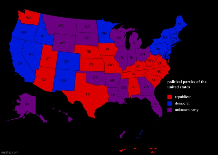 political parties of the united states | image tagged in politics,maps | made w/ Imgflip meme maker