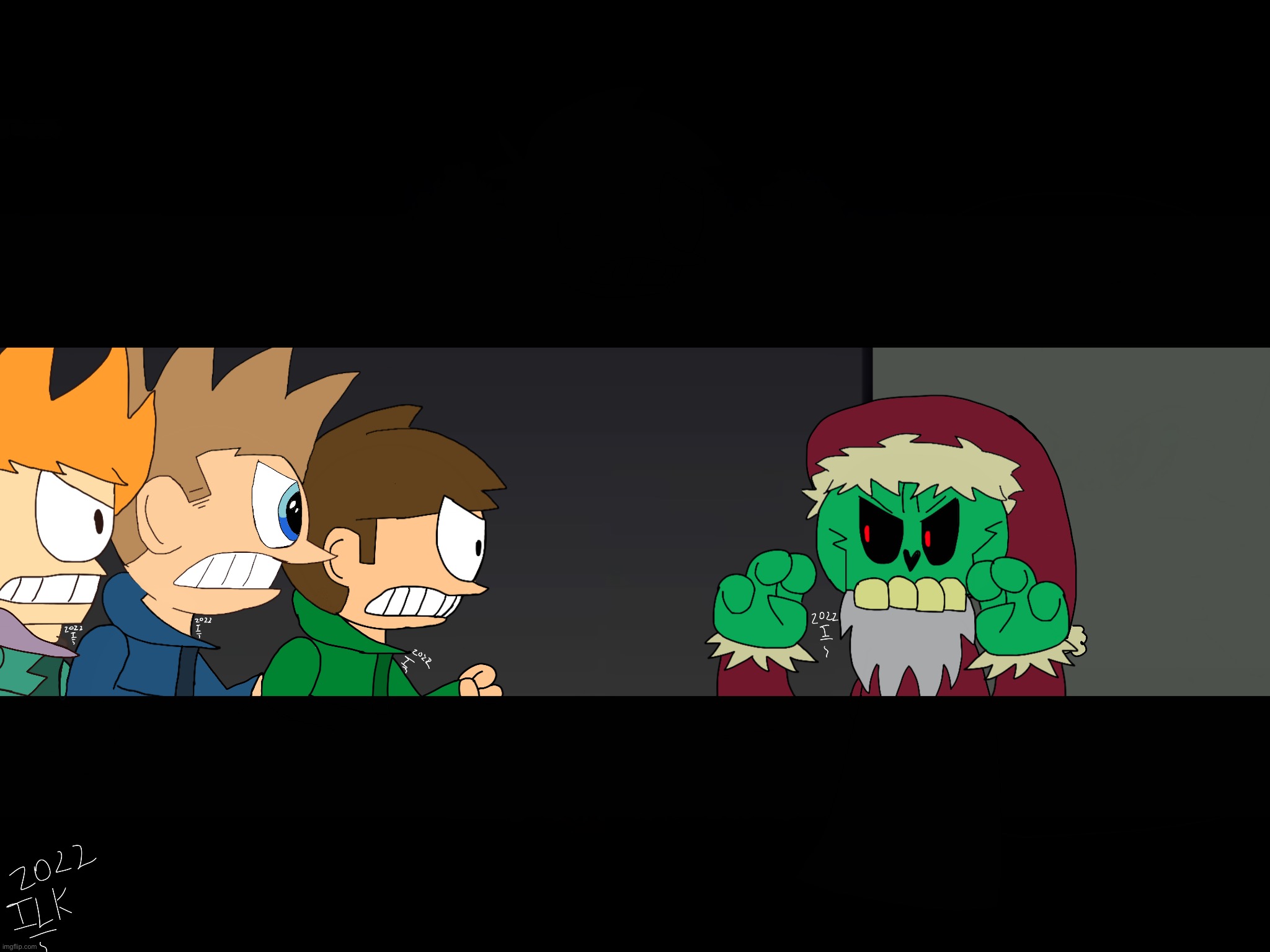 So I tried to draw that one scene in the FNF Holliday Mod in Paul’s Artstyle… | image tagged in friday night funkin,eddsworld,drawings | made w/ Imgflip meme maker