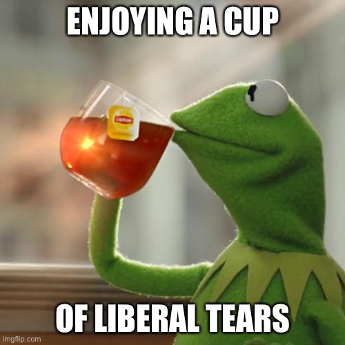 But That's None Of My Business Meme | ENJOYING A CUP OF LIBERAL TEARS | image tagged in memes,but that's none of my business,kermit the frog | made w/ Imgflip meme maker