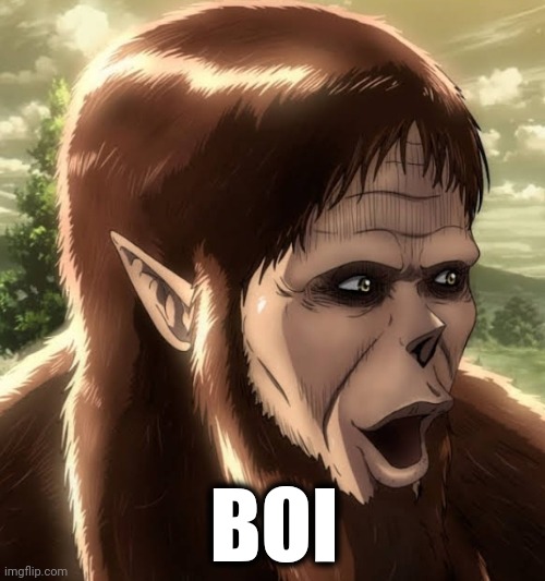 Attack On Titan - Beast Titan Boi | BOI | image tagged in attack on titan,shingeki no kyojin,memes | made w/ Imgflip meme maker
