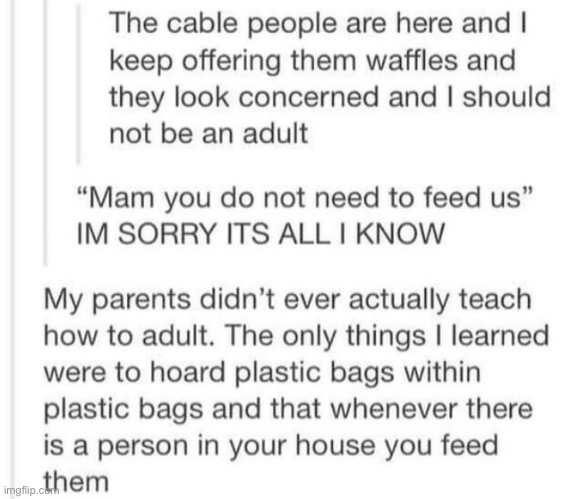 the bag thing is true we have a bunch under the sink | made w/ Imgflip meme maker