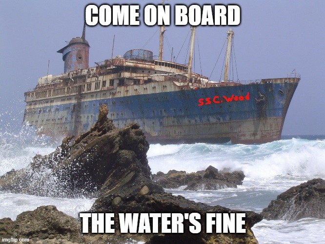 COME ON BOARD; THE WATER'S FINE | made w/ Imgflip meme maker