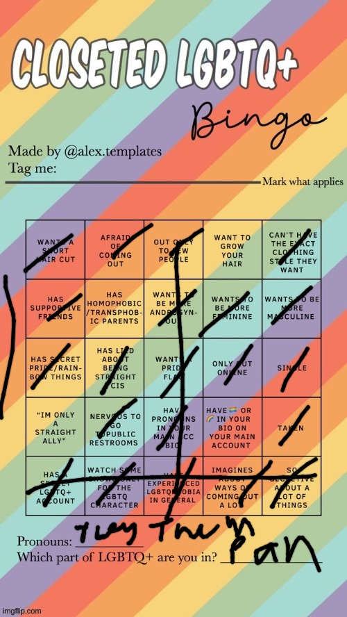 Closeted LGBTQ+ Bingo | image tagged in closeted lgbtq bingo | made w/ Imgflip meme maker