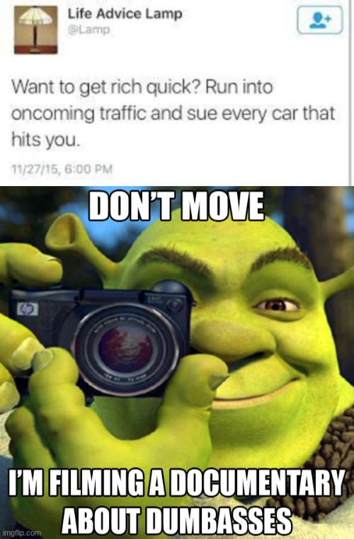 . | image tagged in shrek is filming,death | made w/ Imgflip meme maker
