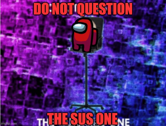 Do not question the elevated one | DO NOT QUESTION THE SUS ONE | image tagged in do not question the elevated one | made w/ Imgflip meme maker