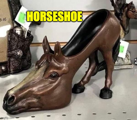 Horseshoe | HORSESHOE | image tagged in bad pun | made w/ Imgflip meme maker