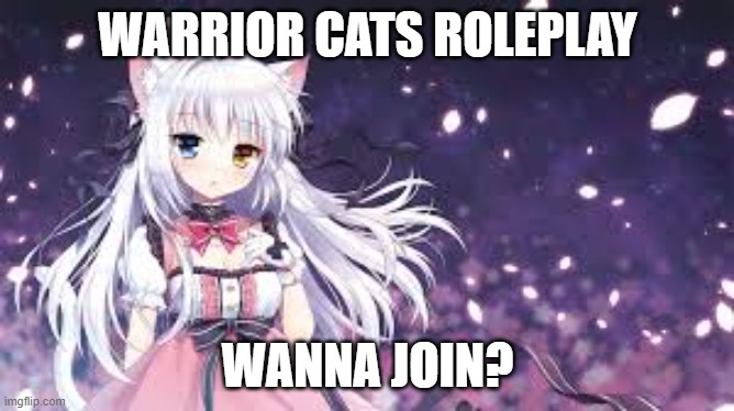 Warrior cats rp | WARRIOR CATS ROLEPLAY; WANNA JOIN? | image tagged in warrior cats | made w/ Imgflip meme maker