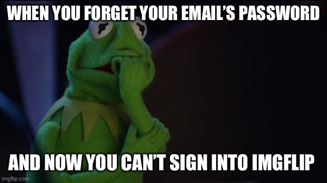 Yes | WHEN YOU FORGET YOUR EMAIL’S PASSWORD; AND NOW YOU CAN’T SIGN INTO IMGFLIP | image tagged in kermit worried face | made w/ Imgflip meme maker
