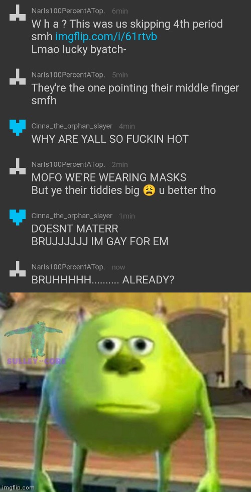 smfh..- | image tagged in monsters inc | made w/ Imgflip meme maker