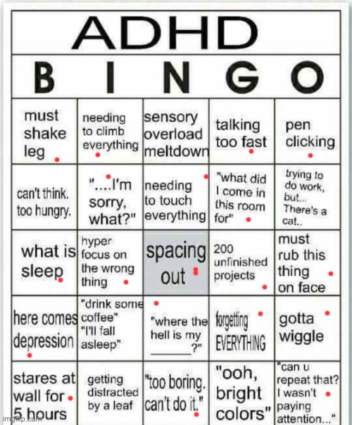 ummmm | image tagged in adhd bingo | made w/ Imgflip meme maker