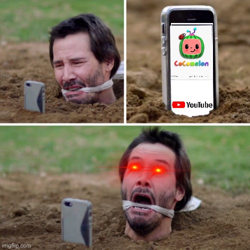 My worst nightmare | image tagged in cant escape,memes,cocomelon,keanu reeves | made w/ Imgflip meme maker
