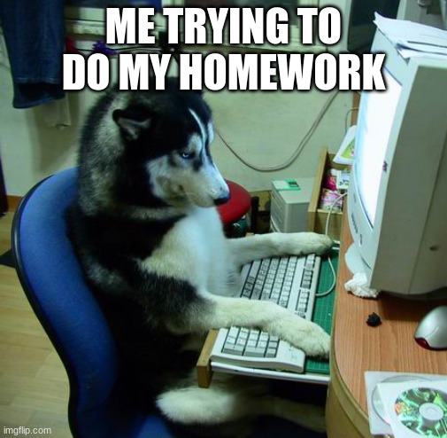 I Have No Idea What I Am Doing | ME TRYING TO DO MY HOMEWORK | image tagged in memes,i have no idea what i am doing | made w/ Imgflip meme maker