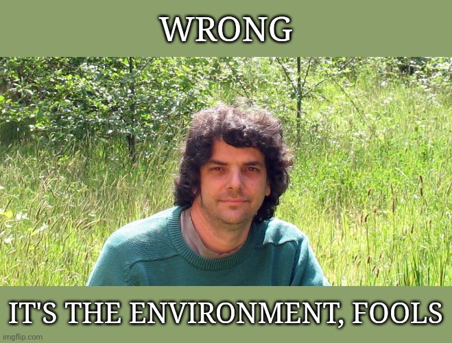 WRONG IT'S THE ENVIRONMENT, FOOLS | made w/ Imgflip meme maker