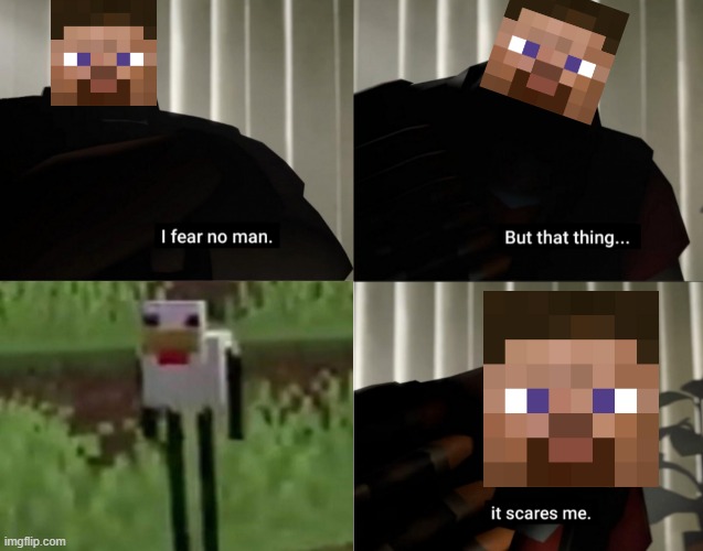 Ender Chicken | image tagged in i fear no man,minecraft,chicken,enderman,cursed image,funny memes | made w/ Imgflip meme maker