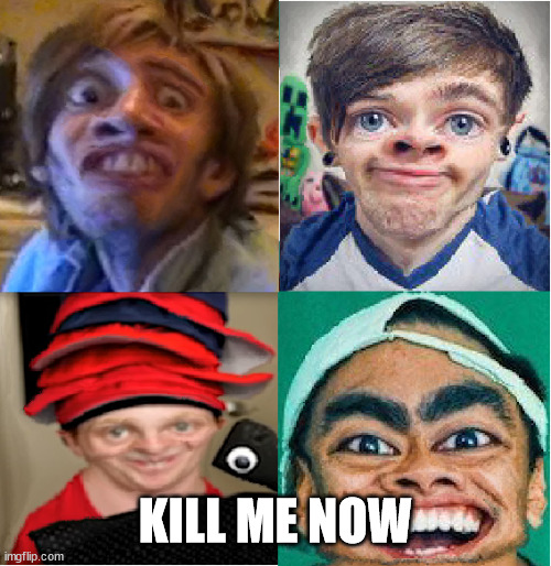 If Youtubers are Content-Aware-Scaled | KILL ME NOW | image tagged in if youtubers are content-aware-scaled | made w/ Imgflip meme maker