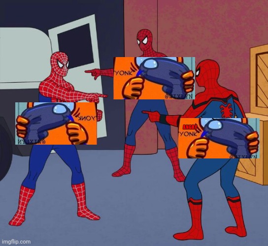 Yonk - Into the yonk-verse | image tagged in spider man triple | made w/ Imgflip meme maker