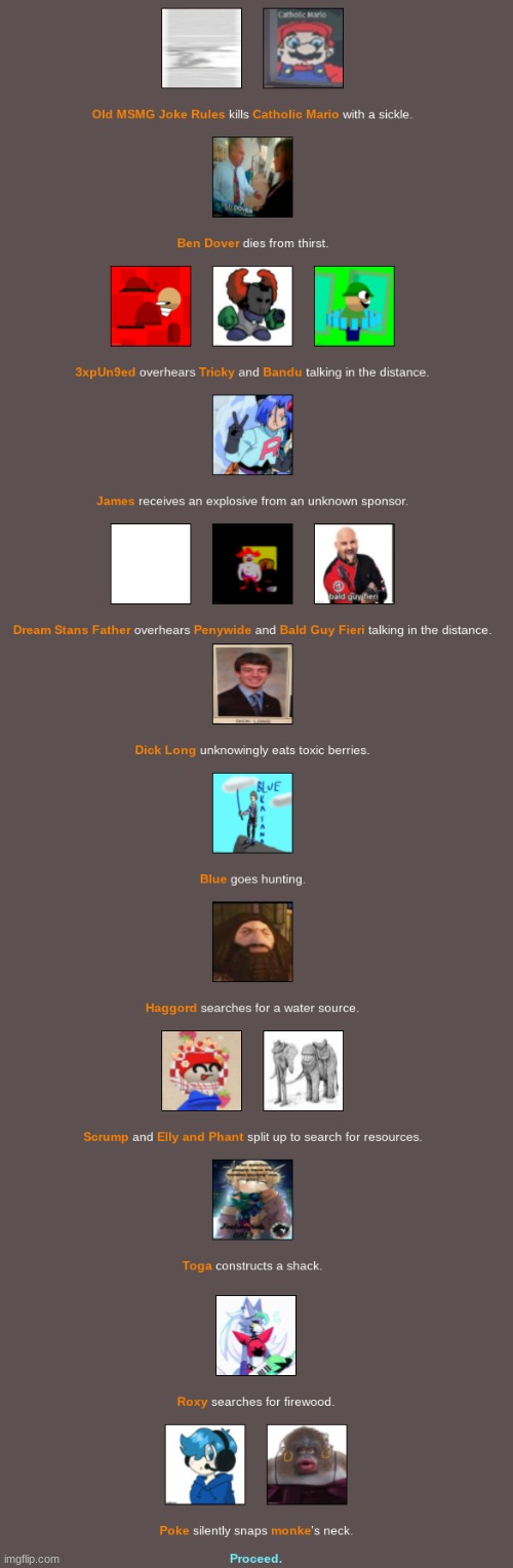 Day 1. 9 Tributes dead. | image tagged in ded | made w/ Imgflip meme maker