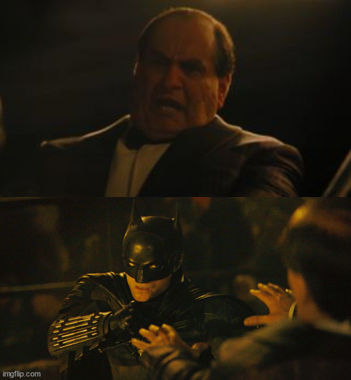 batman threatening | image tagged in batman | made w/ Imgflip meme maker