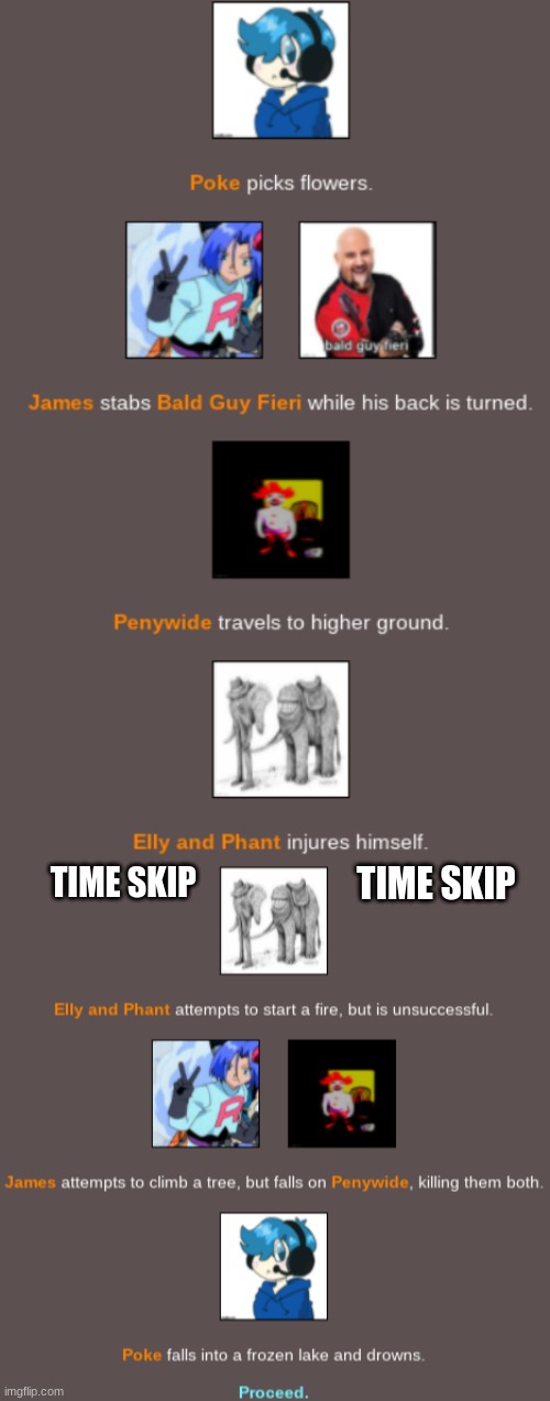 we have a winner... woop dee doo | TIME SKIP; TIME SKIP | image tagged in e | made w/ Imgflip meme maker