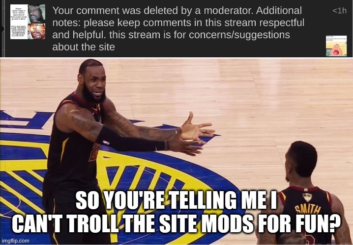 I know a lot of us troll Ser Donald but why did he have to delete my comments? | made w/ Imgflip meme maker