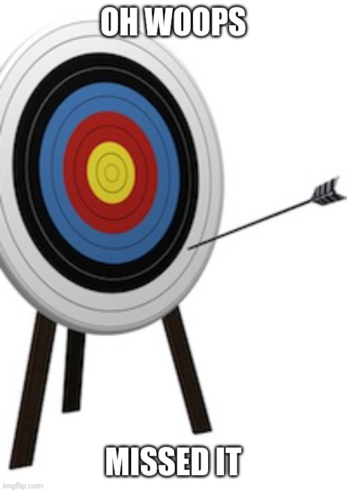 Missed target | OH WOOPS MISSED IT | image tagged in missed target | made w/ Imgflip meme maker