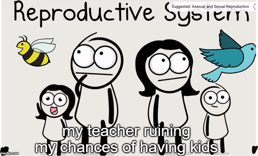 my teacher ruining my chances of having kids | made w/ Imgflip meme maker