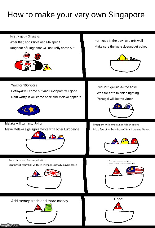 how to make singapore | image tagged in countryballs | made w/ Imgflip meme maker