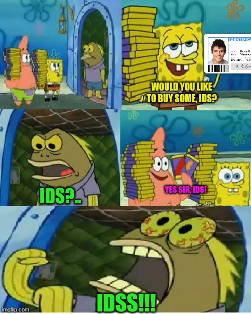 WOULD YOU LIKE TO BUY SOME, IDS? IDS?.. YES SIR, IDS! IDSS!!! | image tagged in memes,chocolate spongebob | made w/ Imgflip meme maker