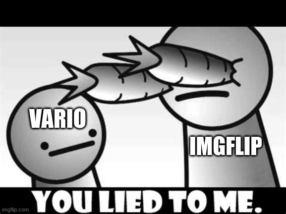 You lied to me. | VARIO IMGFLIP | image tagged in you lied to me | made w/ Imgflip meme maker