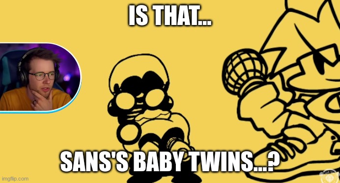IS THAT... SANS'S BABY TWINS...? | image tagged in skid and pump,pump and skid laptop,spooky month,dantdm,twins,sans | made w/ Imgflip meme maker