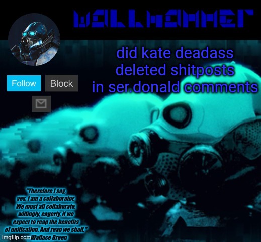 simp?!!?!?! | did kate deadass deleted shitposts in ser.donald comments | image tagged in announcement temp rev mp | made w/ Imgflip meme maker