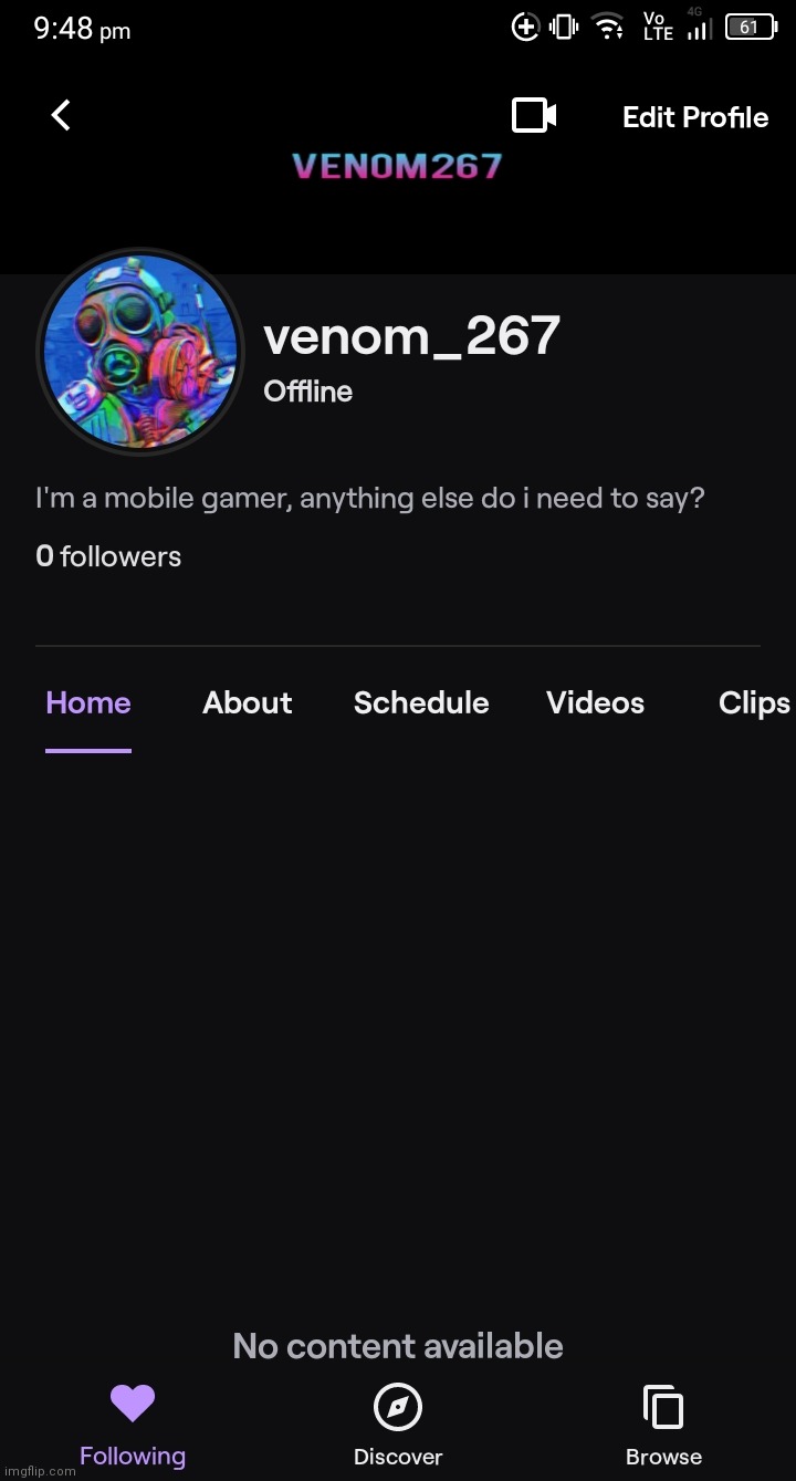 so now i have a twitch account, i'll do some streaming later. | made w/ Imgflip meme maker