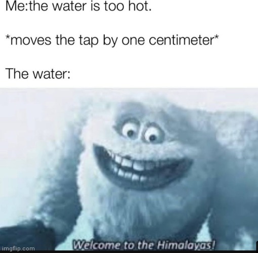 image tagged in memes,welcome to the himalayas,water,hot,cold | made w/ Imgflip meme maker