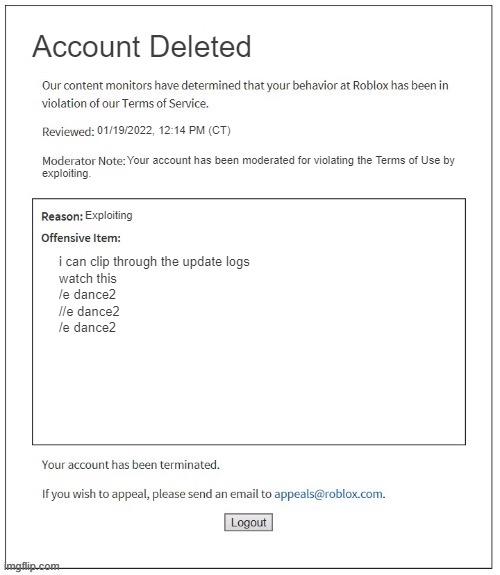 roblox moderation be like 4 - Imgflip
