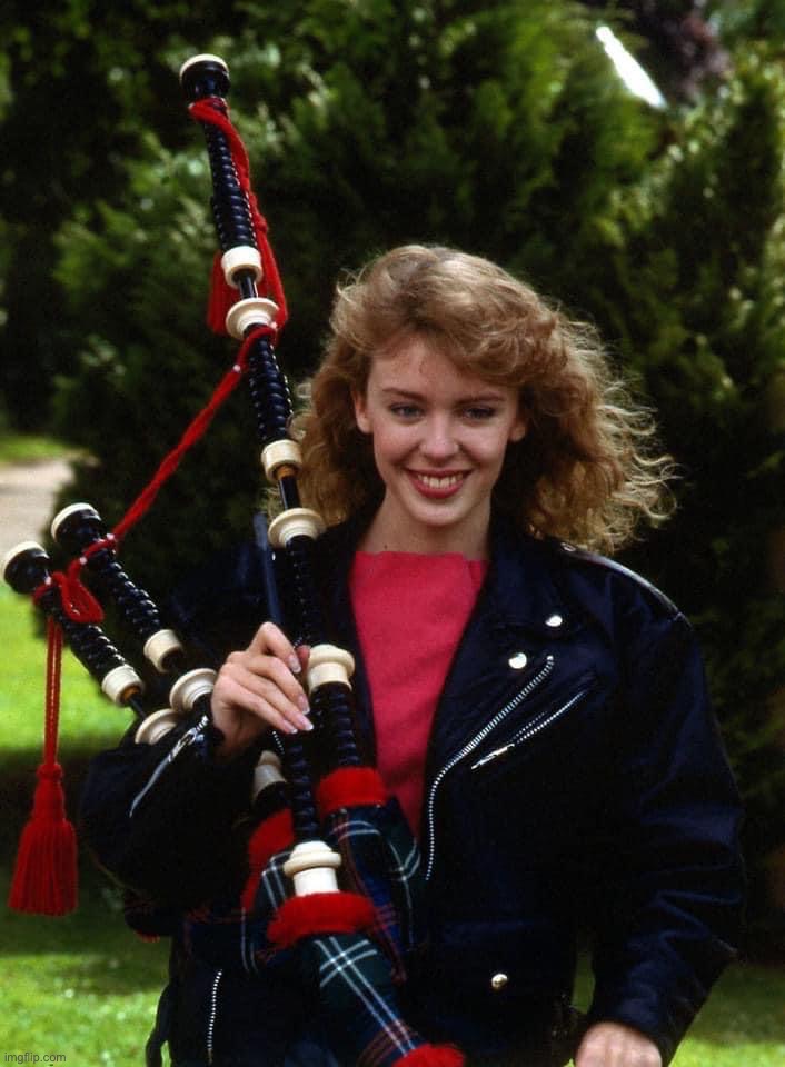 Kylie bagpipes | image tagged in kylie bagpipes | made w/ Imgflip meme maker