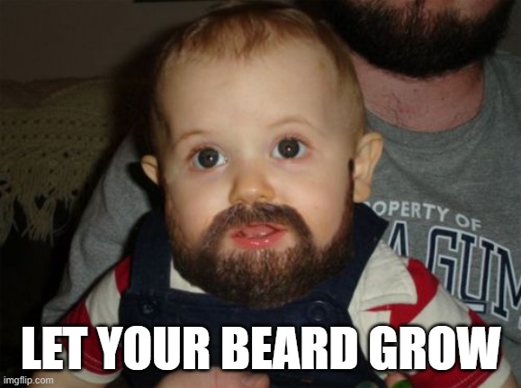 Beard Baby Meme | LET YOUR BEARD GROW | image tagged in memes,beard baby | made w/ Imgflip meme maker
