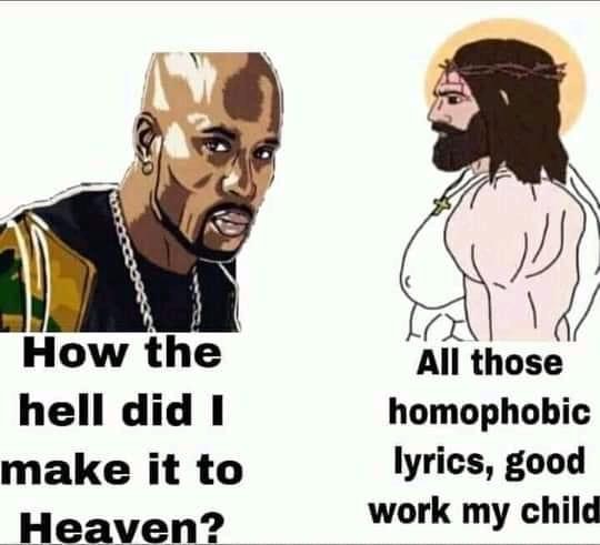 High Quality Jesus vs. DMX Blank Meme Template