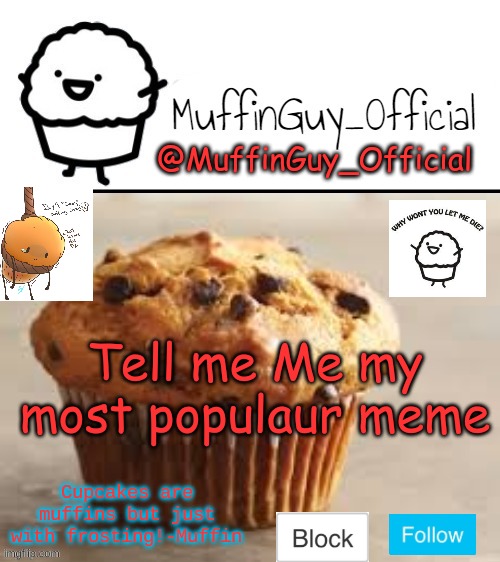 tell me | Tell me Me my most populaur meme | image tagged in muffinguy_official's template | made w/ Imgflip meme maker