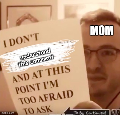 I don’t understand this meme | understand this comment MOM | image tagged in i don t understand this meme | made w/ Imgflip meme maker