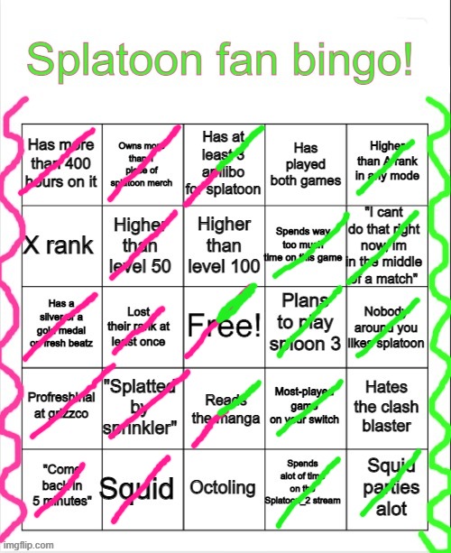 Lol | image tagged in splatoon bingo | made w/ Imgflip meme maker