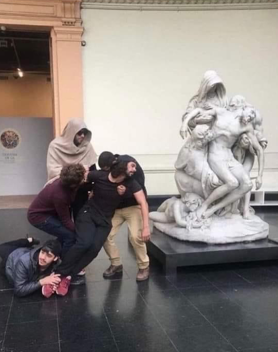 High Quality Statue trolling Blank Meme Template